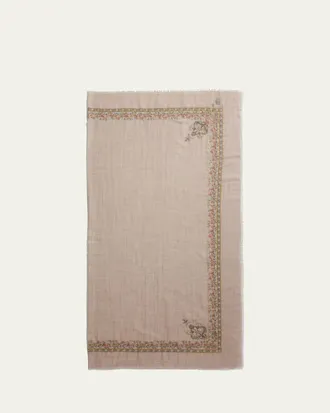 Loro Piana Butterfly Garden Embroidered Cashmere Shawl