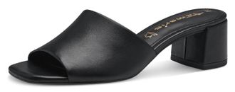 Tamaris Pantolette TAMARIS, Damen, Gr. 35, schwarz, Glattleder, unifarben, Schuhe Pantolette, Blockabsatz, Sommerschuh, Schlappen im schlichten Design