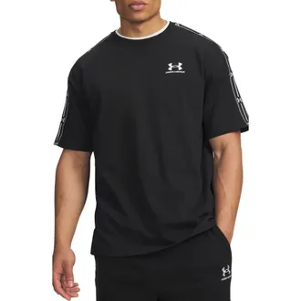 Under Armour Icon Heavyweight Taped T-shirt in Ultimate Black/white at Nordstrom, Size Xxx-Large