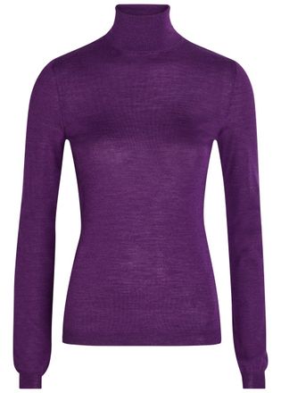 Maison Margiela Roll-neck Wool and Silk-blend top - Purple - S (UK8-10 / S)