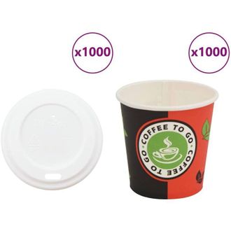 vidaXL Vasos De Caf&eacute; De Papel Con Tapa 1000 Uds 4oz 120ml Vidaxl