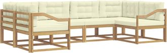 vidaXL Conjunto De Sof&aacute;s De Exterior 6 Uds. Blanco Y Crema Vidaxl