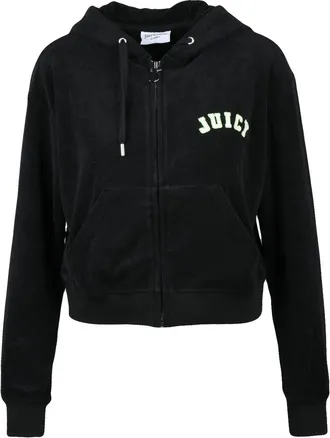 Juicy Couture Black Cropped Sponge Hoodie