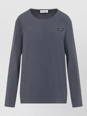 Miu Miu long-sleeve crew-neck top