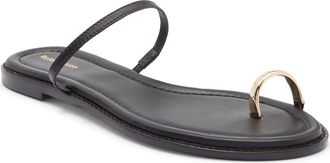 Reformation Cassandra Flat Slide Sandal in Black at Nordstrom Rack, Size 7.5