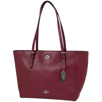 Coach Red Color Leather Tote Bag (Pre-Owned)