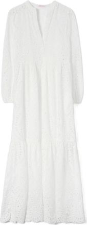 MC2 Saint Barth Sylvia Sangallo Kant Maxi Jurk - Dames - Maxi kleedjes - Wit - M - Katoen - Kleedjes