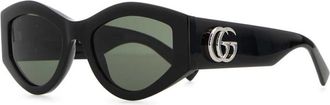 Gucci Black Oval Sunglasses
