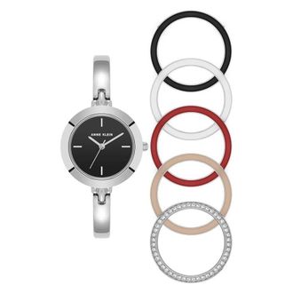 Anne Klein Quartz Black Dial Ladies Watch and Bezel Set AK-5111INST