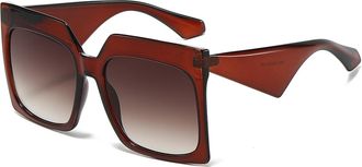 Generic Large Frame Mens Outdoor Sunglasses Vacation Sports Square Sun Glasses(Brown)