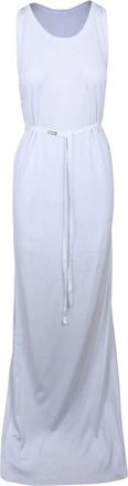 Ann Demeulemeester Abito Lungo Destrutturato - Dames - Maxi kleedjes - Wit - M - Katoen - Kleedjes