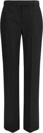 Alexander McQueen Nauwsluitende krijtstreepbroek - Dames - Straight fit broeken - Zwart - S - Wol - Broeken