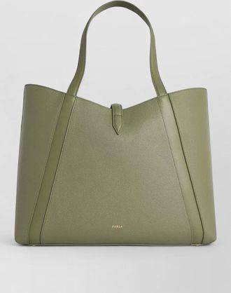 Furla shopping goccia leather tote gold hardware