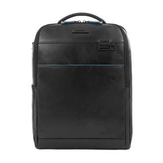 Piquadro Black Laptop and iPad Backpack with Anti-Theft Features