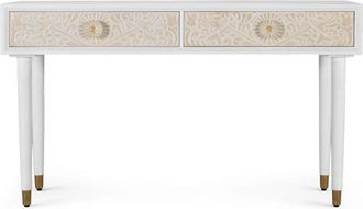 Giner&Colomer Consola de madera de mango 140 cm estilo mediterr&aacute;neo moderno