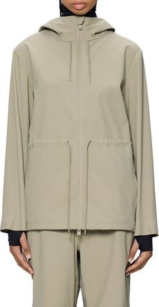 Rains Suva Hardshell Waterproof Hooded Rain Jacket in Beige at Nordstrom, Size X-Small