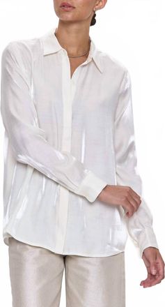 Pistola Denim Tilda Long Sleeve Button Up In Ecru