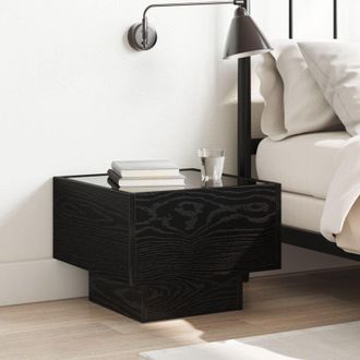 vidaXL Armadio Rovere nero 40 x 40 x 30 cm Legno ingegnerizzato, Vetro - Vidaxl