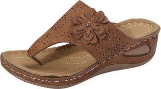 Generic Wide Fit Sandals for Women,Orthopedic Wedge Sandals for Women,Lightweight Orthopedic Flip Flops Uk Wide Fit New Summer Slides Non-Slip Beach Shoes,Arc