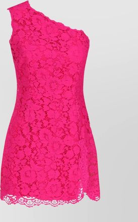 Dolce & Gabbana floral lace mini one shoulder dress