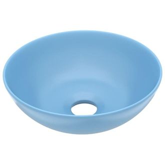 vidaXL Lavandino da Bagno in Ceramica Azzurro Rotondo - Vidaxl