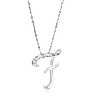 Vir Jewels 1/14 cttw Lab Grown Diamond Alphabet Pendant Necklace in Sterling Silver with Chain For Women