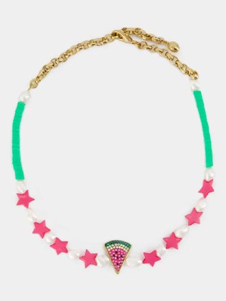 Shourouk Watermelon necklace - women - Brass - One Size - Pink