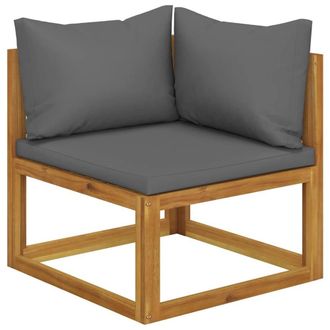 Berkfield Home 2-seater Garden Bench with Dark Grey Cushions (UK/IE/FI/NO only) in Brown