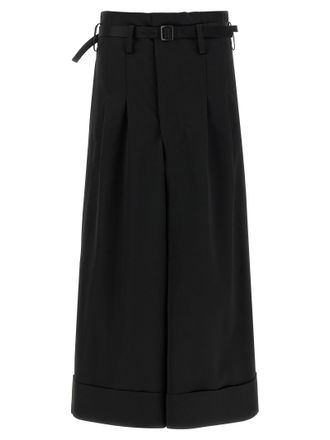 Junya Watanabe Black Acetate Flared Womens Pants