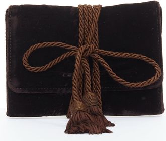 Giorgio Armani velvet twisted tassel clutch bag