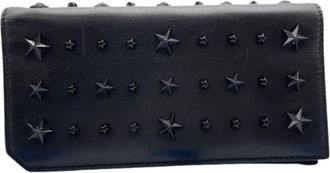 Jimmy Choo London Black Leather Long Wallet (Bi-Fold) (Pre-Owned)