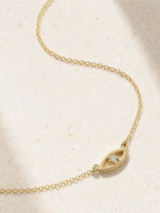 Jennifer Meyer Collana In Oro 18 Carati Con Diamante Evil Eye Mini