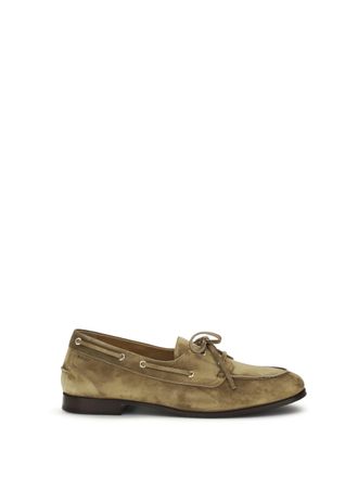 Bally Mens Loafers Plume Suede Brown Buffalo Leather