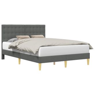vidaXL Estructura De Cama Con Cabecera Gris Oscuro 120 X 190 Cm Tela Vidaxl