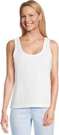 Lilly Pulitzer Gabbie Crochet Trimmed Knit Womens Clothing Resort White : LG, Cotton