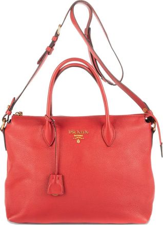 Prada Borsa tote Daino 2000 - Rosso