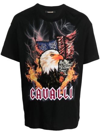 Roberto Cavalli T-shirt con stampa - Nero