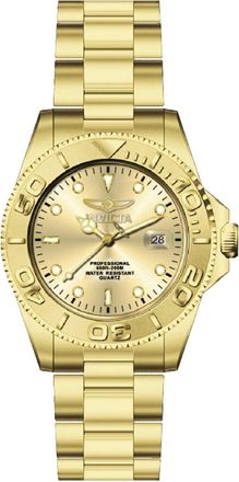 Invicta Pro Diver 69523 Herenhorloge - Quartz Uurwerk - Roestvrij Staal met Gouden Wijzerplaat - 43 mm