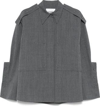 Jil Sander Maxi-Cuff Shirt - Womens - Wool/Viscose