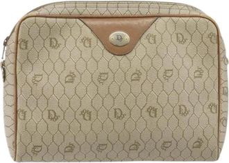 Dior Pre-owned Vintage honingraat schoudertas - Dames - Vintage Schoudertas - Beige - ONE Size - Leer - Vintage