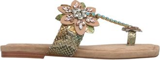 Alma En Pena Platte T-Sandaal Met Kralen - Dames - Slippers - Veelkleurig - 41 EU - Schoenen