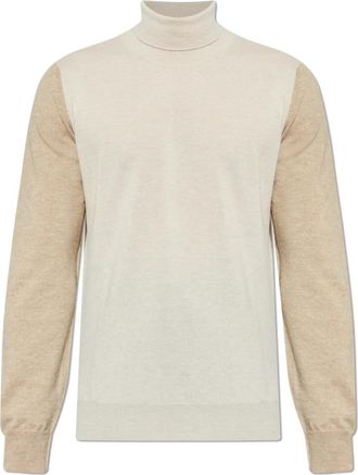 Maison Margiela Tweekleurige wollen coltrui - Heren - Coltruien - Beige - S - Wol - Truien & Vesten