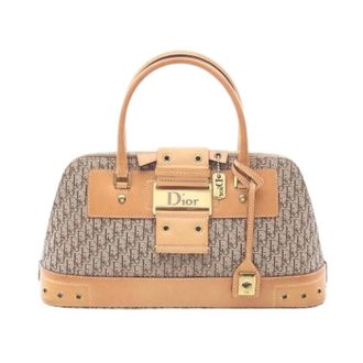 Dior Pre-owned Handbags, female, Beige, Size: ONE SIZE Pre-owned Street Chic Trotter Canvas Leather Handbag