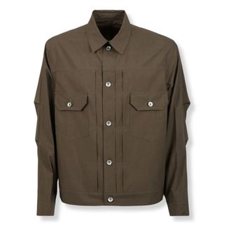 sacai Light Jackets, male, Gray, Size: M Cotton Typewriter Jacket