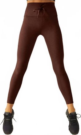 Beyond Yoga Spacedye Go Pocket Midi Legging In Chocolate Heather
