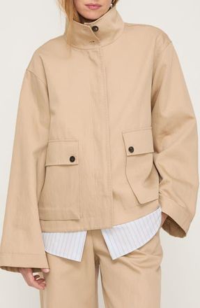 Lafayette 148 New York Cotton & Linen Cargo Jacket in Natural at Nordstrom, Size X-Small