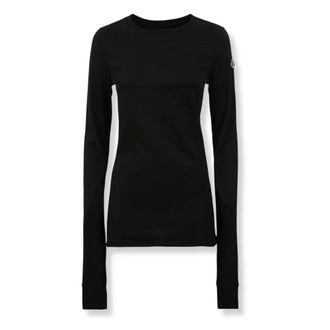 Moncler Long Sleeve Training Tops, male, Black, Size: L Girder LS T