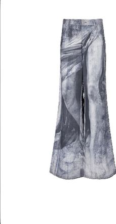 Balmain MenS Blue Multi Statue Print Denim Trousers, Size 32