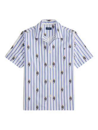 Polo Ralph Lauren Polo Bear striped pyjama shirt - White