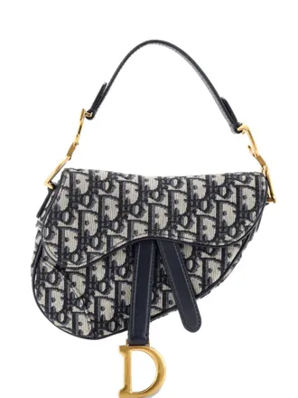 Dior Saddle Handbag Oblique Canvas Mini shoulder bag - women - Canvas - One Size - Blue
